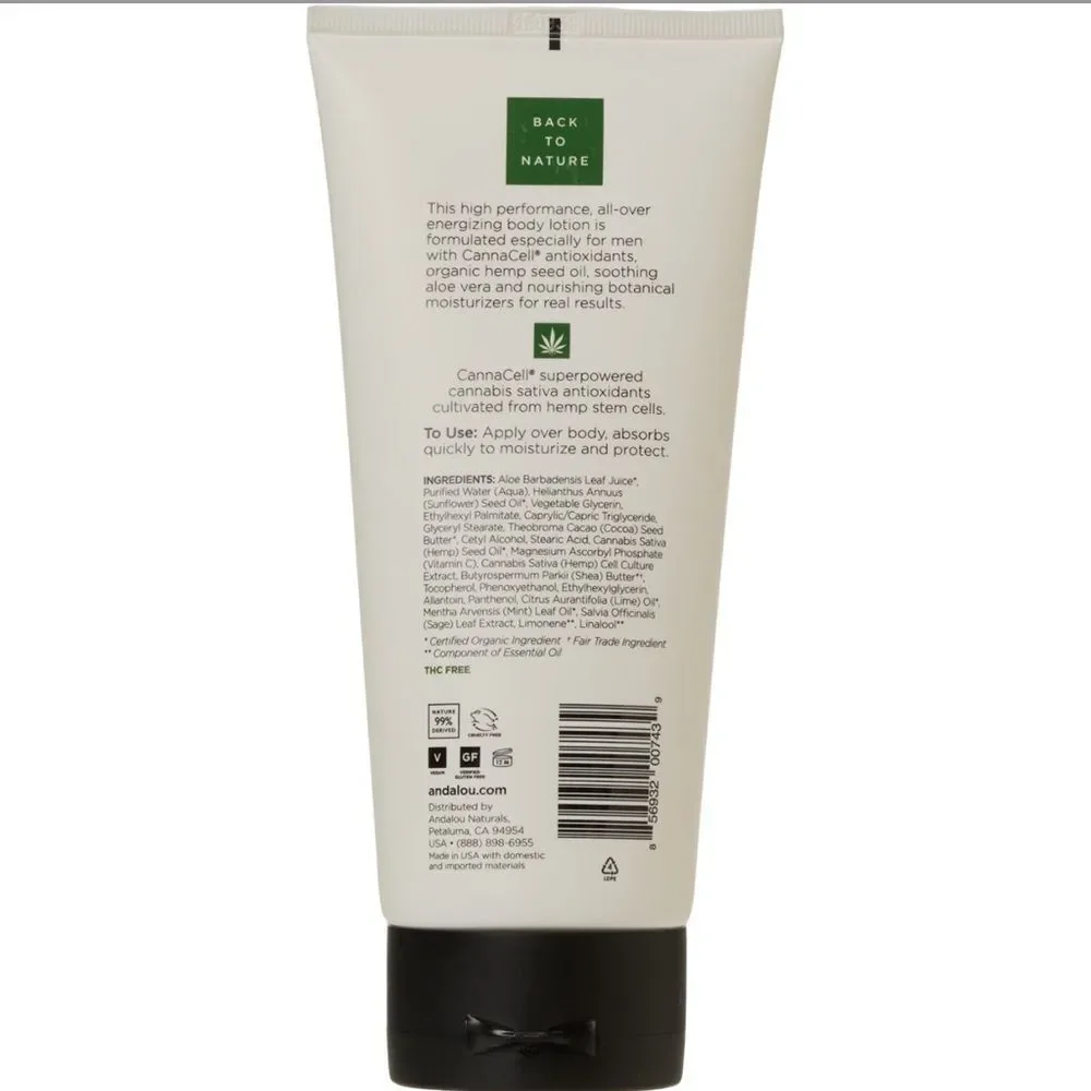 ANDLOU Naturals Men’s Body Face Hands Energizing Conditioning Lotion